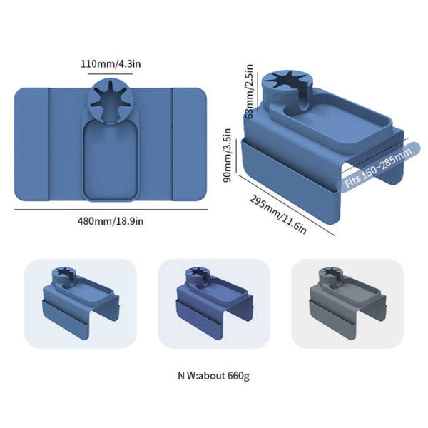 Elosung Dark Blue Multi Functional Silicone Couch Cup Holder With Storage Organizer Durable And Creative Armrest Tray Other Home Organisation