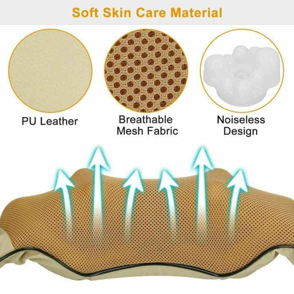 Elosung Kneading Neck And Shoulder Massager With Heat Four Button Design Beige Massagers