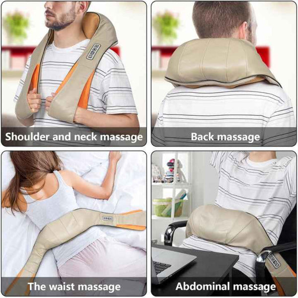 Kneading Neck And Shoulder Massager With Heat Three Button Design Black Massagers