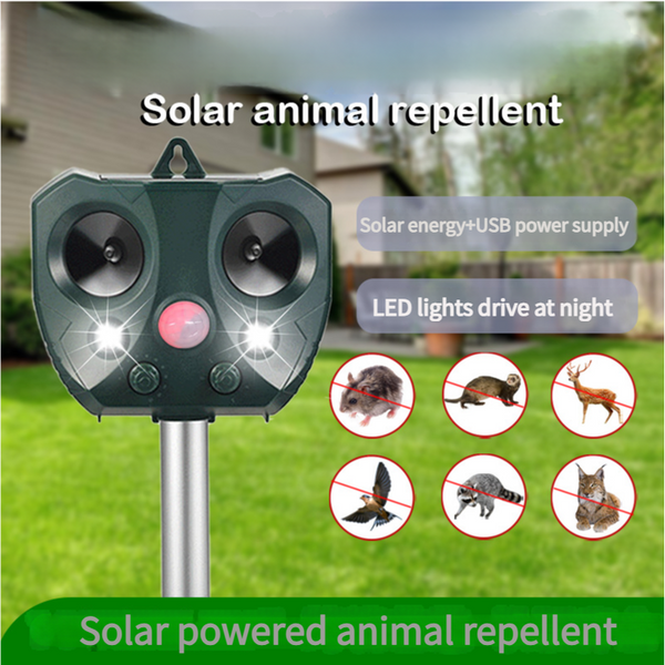 Elosung Sjz668a Solar Powered Ultrasonic Animal Repellent With Motion Sensor & Led Flashing Lights Ultrasonic Pest Repellers