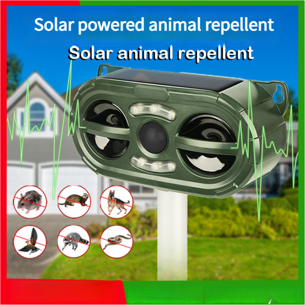 Elosung Solar Powered Ultrasonic Animal Repellent Outdoor Waterproof Pest Deterrent For Rodents Birds More Ultrasonic Pest Repellers