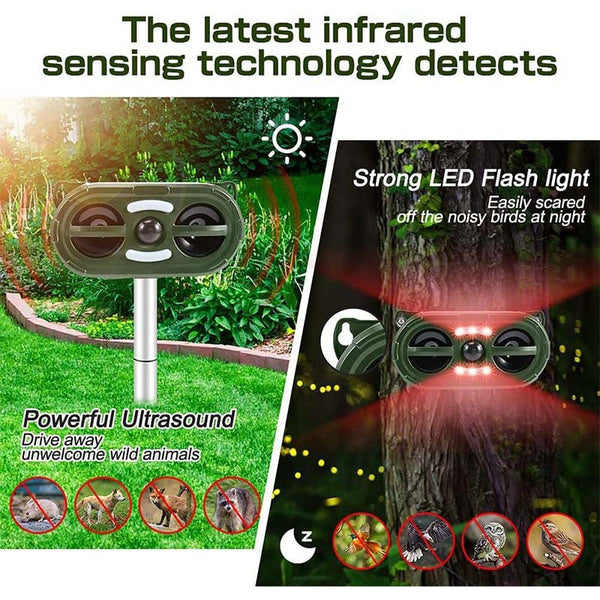 Elosung Solar Powered Ultrasonic Animal Repellent Outdoor Waterproof Pest Deterrent For Rodents Birds More Ultrasonic Pest Repellers