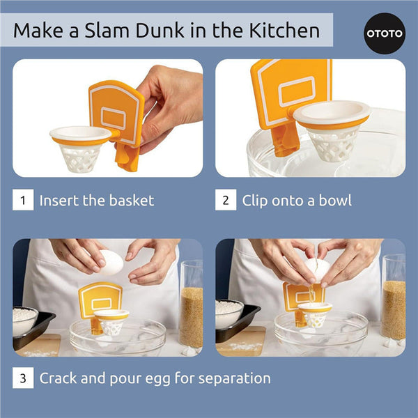 Elosung Dunk N' Egg Fun Innovative Basketball Themed Yolk Separator For Your Kitchen Egg Separators