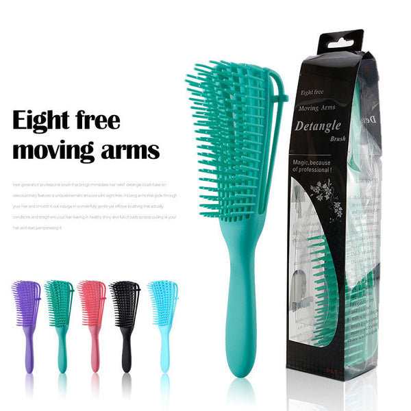 Elosung 3Pcs Green Octopus Style Detangling Brush 8 Flexible Arms For Effortless Hair Styling Brushes & Combs
