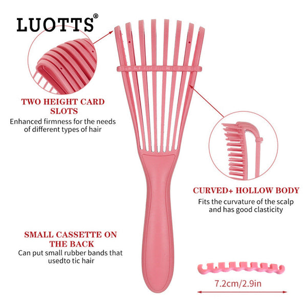 Elosung 3Pcs Green Octopus Style Detangling Brush 8 Flexible Arms For Effortless Hair Styling Brushes & Combs