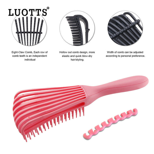 Elosung 3Pcs Green Octopus Style Detangling Brush 8 Flexible Arms For Effortless Hair Styling Brushes & Combs