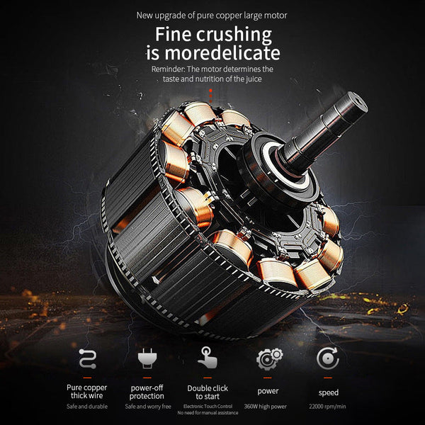 Elosung Black High Powered Portable Blender Large Capacity Ice Crushing On The Go Juicer Handheld Blenders