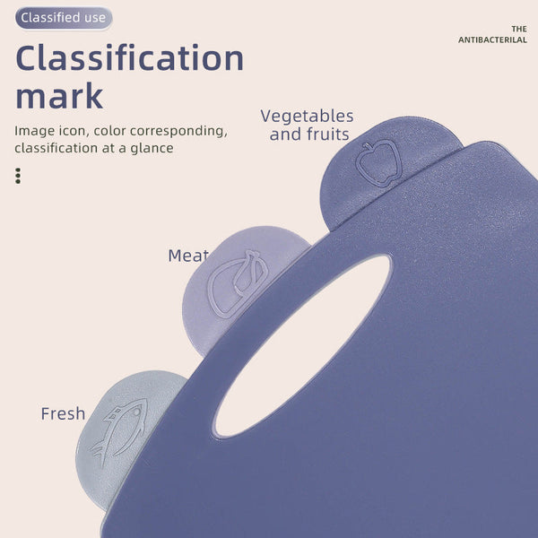 Elosung Double Sided Kitchen Chopping Board Set With Non Slip Base Food Specific Tabs 3 Piece Cutting Boards