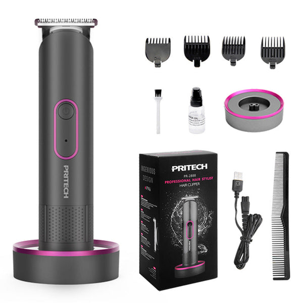 Pritech 2888 Professional Hair Clipper Kit Usb Rechargeable 600Mah Battery Ipx6 Waterproof Grooming Set Clippers & Trimmers