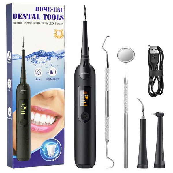 Elosung Rechargeable Electric Dental Scaler With Led Display And Cleaning Kit 250Mah Battery Home Use Plaque Remover Dental Instruments