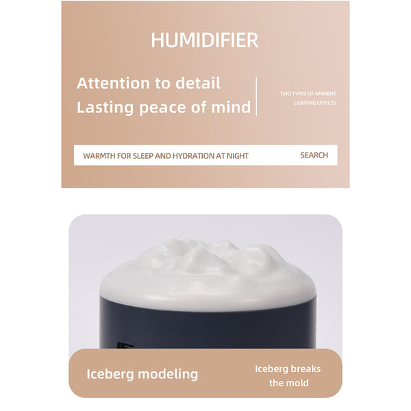 Elosung 2Pcs White Portable 350Ml Led Desk Humidifier With Non Wet Design Silent Cool Mist For Home Office And Car Humidifiers