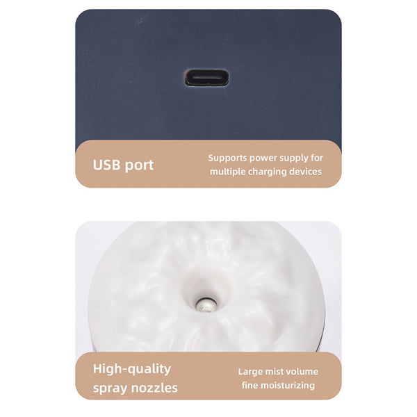 Elosung 2Pcs White Portable 350Ml Led Desk Humidifier With Non Wet Design Silent Cool Mist For Home Office And Car Humidifiers