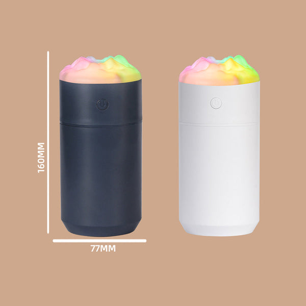 Elosung 2Pcs White Portable 350Ml Led Desk Humidifier With Non Wet Design Silent Cool Mist For Home Office And Car Humidifiers