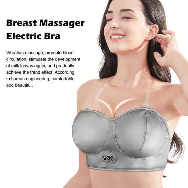 Elosung Electric Breast Massager Bra Wireless Comfortable Vibration For Relaxation Circulation Massagers