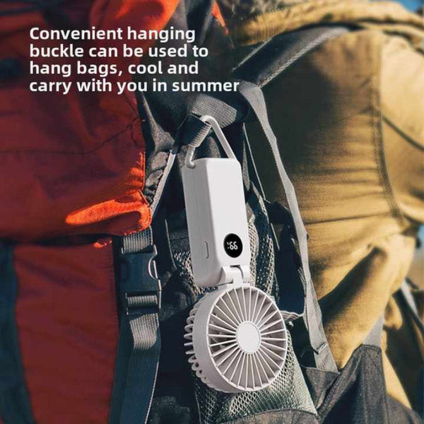 Elosung Navy Blue Portable Handheld Fan With 2000Mah Battery 3 In 1 Design For Desk And Hanging Use (Model Q3) Portable Fans