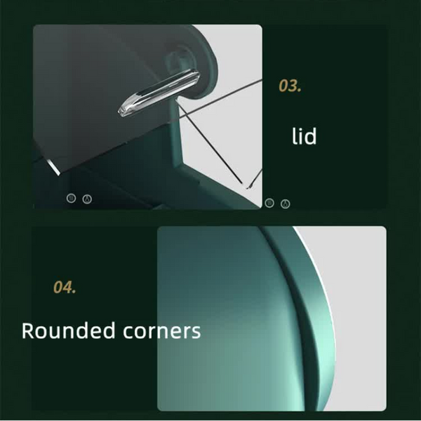 Elosung Green Led Vanity Makeup Organizer With Partition Storage Touch Control Mirror Large Capacity Cosmetic Box Makeup Mirrors