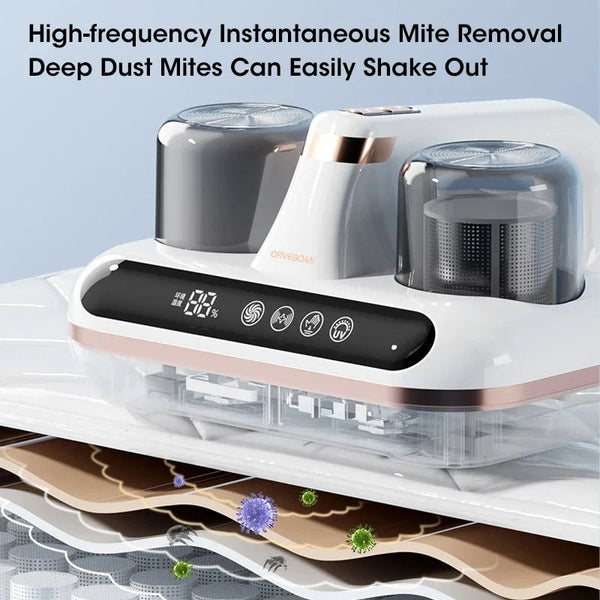 Elosung Pink With Humidity Display Wireless Dust Mite Vacuum Cleaner Uv Sterilization And 10000Pa Suction Model Hk 518 Vacuum Cleaners