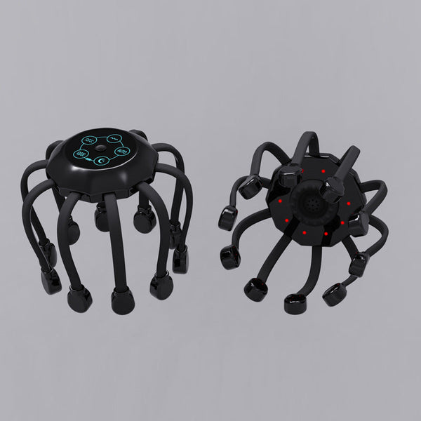 Elosung Black Model [5 Modes + Vibration Timing] Multifunctional Electric Head Massager With 14 Nodes Scalp Stress Relief Massagers