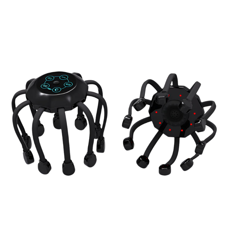 Elosung Black Upgraded Model [5 Modes + Vibration Timing Red Light] Multifunctional Electric Head Massager With 14 Nodes Scalp Stress Relief Massagers