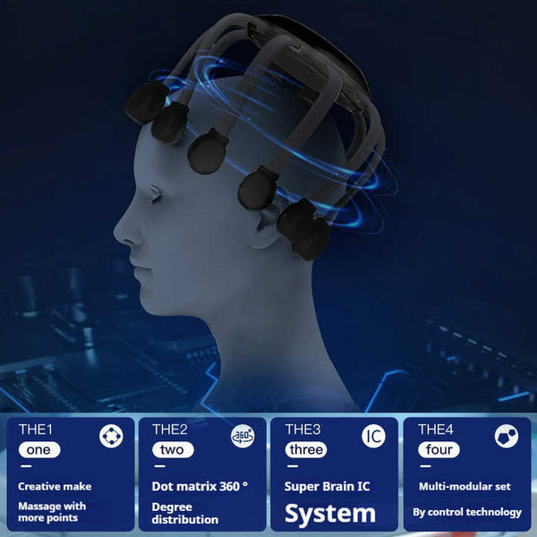 Elosung Black Upgraded Model [5 Modes + Vibration Timing Red Light] Multifunctional Electric Head Massager With 14 Nodes Scalp Stress Relief Massagers