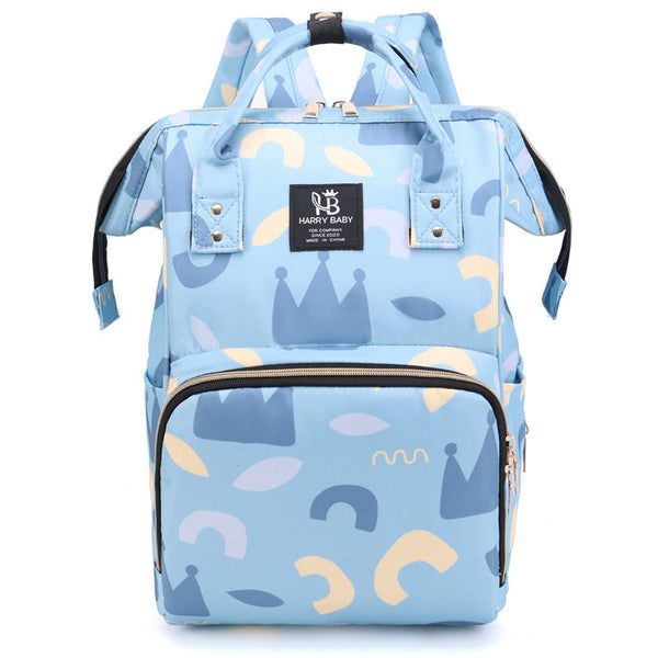 Elosung Large Capacity Multi Functional Little One Diaper Backpack Stylish Travel Friendly Mummy Bag Crown Blue Nappy Bags