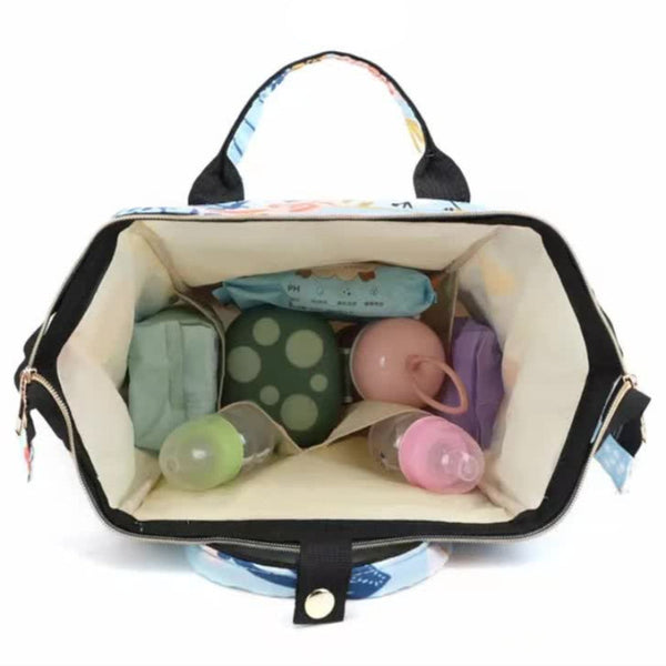 Elosung Large Capacity Multi Functional Little One Diaper Backpack Stylish Travel Friendly Mummy Bag Black Nappy Bags