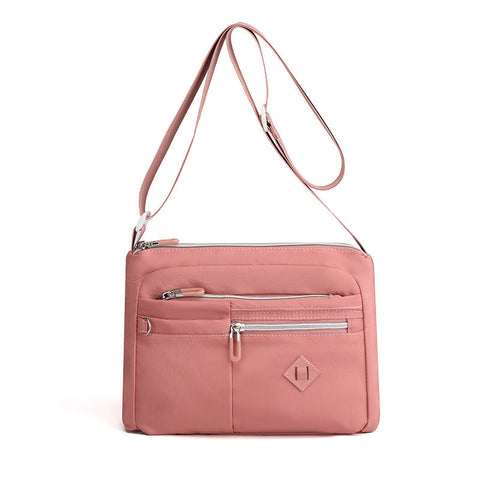 Elosung Lightweight Nylon Crossbody Shoulder Bag Pink Adjustable Strap Multi Pocket Design Women's Bags & Handbags