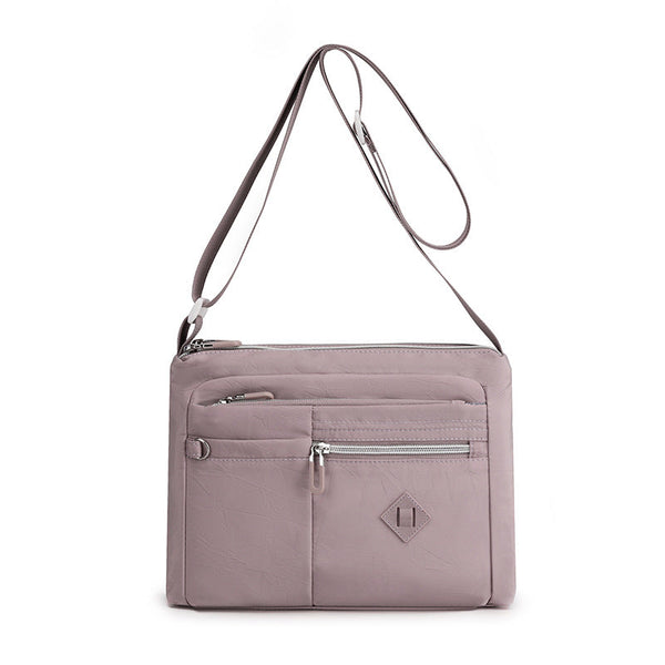 Elosung Lightweight Nylon Crossbody Shoulder Bag Purple Adjustable Strap Multi Pocket Design Women's Bags & Handbags