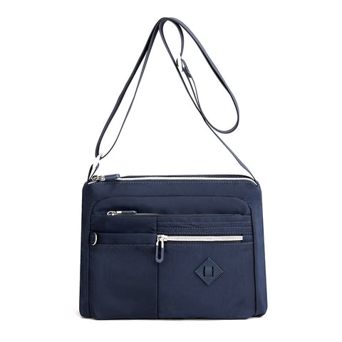 Elosung Lightweight Nylon Crossbody Shoulder Bag Dark Blue Adjustable Strap Multi Pocket Design Women's Bags & Handbags