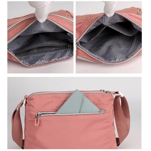 Elosung Lightweight Nylon Crossbody Shoulder Bag Black Adjustable Strap Multi Pocket Design Women's Bags & Handbags