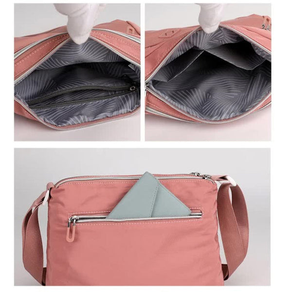 Elosung Lightweight Nylon Crossbody Shoulder Bag Date Red Adjustable Strap Multi Pocket Design Women's Bags & Handbags