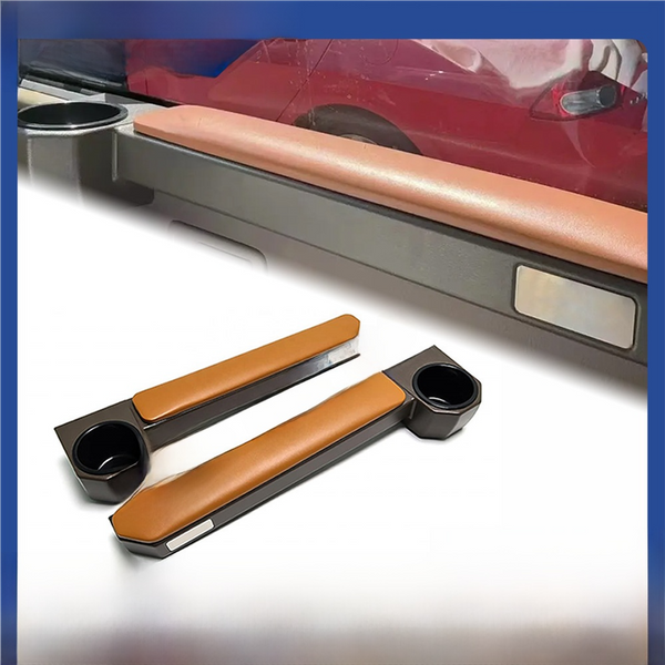 Elosung Toyota Land Cruiser Fj76/Fj79 Center Console And Door Armrest Cup Holder Set Brown Leather Cup Holders