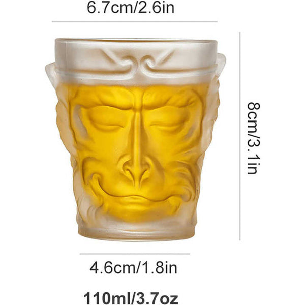 Elosung 4 Pcs Black Myth Wukong Crystal Glass Cup Frosted With Gold Detailing Mugs