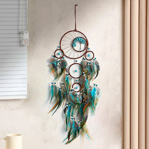Elosung Handmade Dream Catcher With Feathers Bohemian Wall Hanging Decorative Wind Chime Other Home Décor