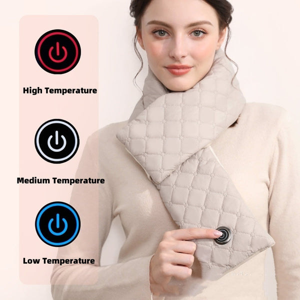 Elosung Beige Upgraded Electric Heated Scarf 3 Level Heating Scarves