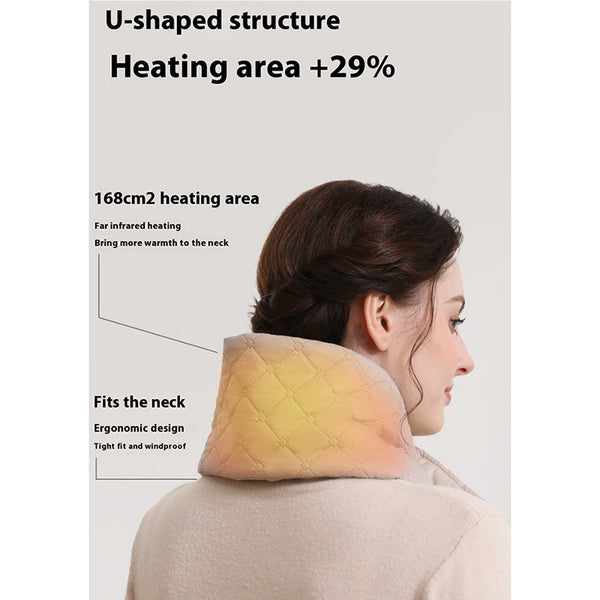 Elosung Beige Upgraded Electric Heated Scarf 3 Level Heating Scarves