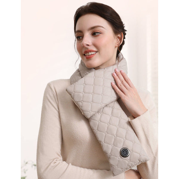 Elosung Beige Upgraded Electric Heated Scarf 3 Level Heating Scarves