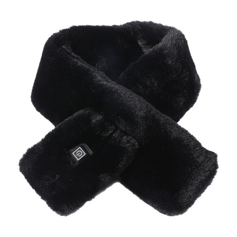 Elosung Black Electric Heated Scarf With Plush Fabric 3 Settings Scarves