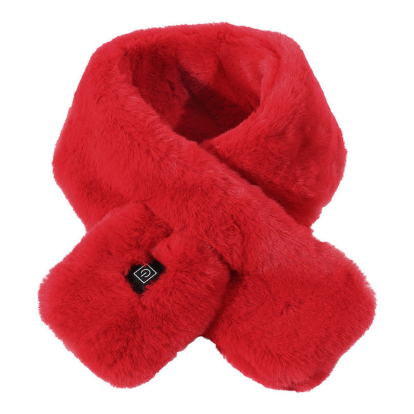 Elosung Red Electric Heated Scarf With Plush Fabric 3 Settings Scarves