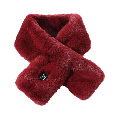 Elosung Wine Red Electric Heated Scarf With Plush Fabric 3 Settings Scarves & Wraps