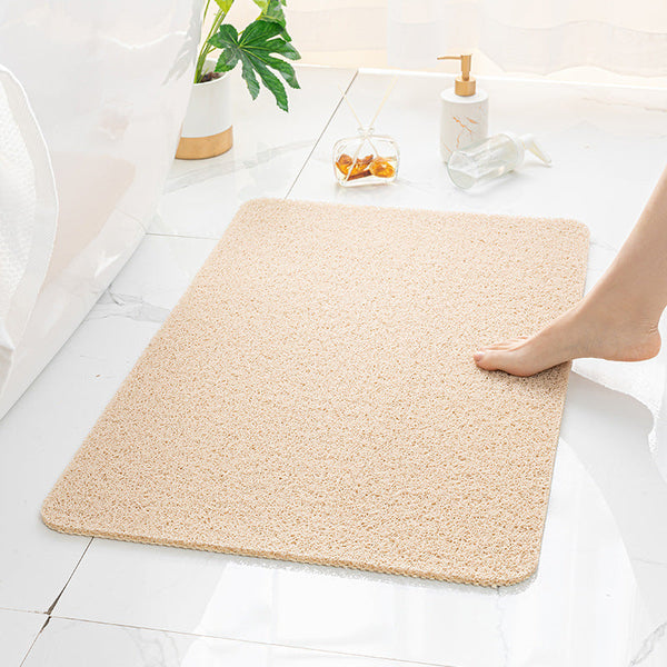 Elosung Beige Non Slip Loofah Style Bathroom Mat Quick Dry And Soft 40X60cm Bath Mats Rugs & Toilet Covers