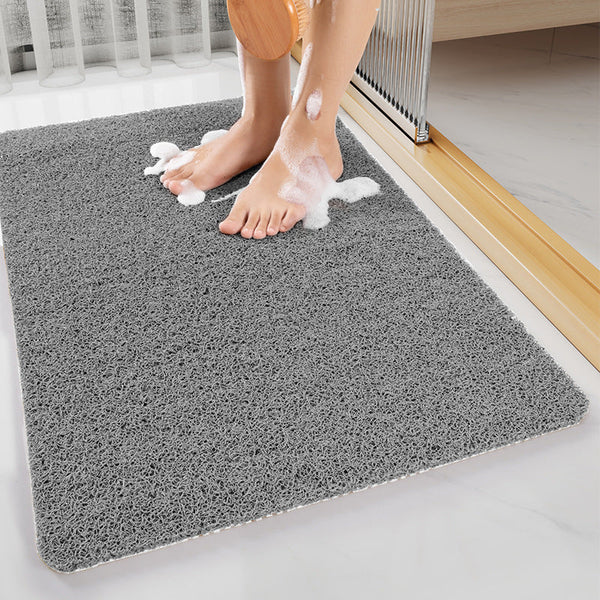Elosung Black Non Slip Loofah Style Bathroom Mat Quick Dry And Soft 40 X 60Cm Bath Mats Rugs & Toilet Covers