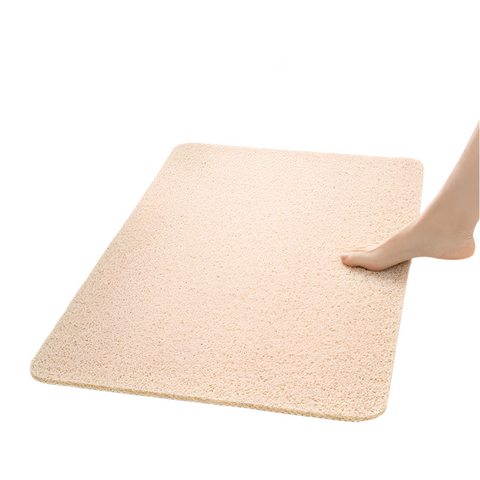 Elosung Beige Non Slip Loofah Style Bathroom Mat Quick Dry Soft 44*75Cm Bath Mats Rugs & Toilet Covers