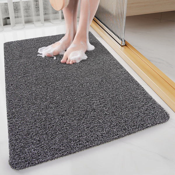Black Non Slip Loofah Style Bathroom Mat Quick Dry And Soft 40*80Cm Bath Mats Rugs & Toilet Covers