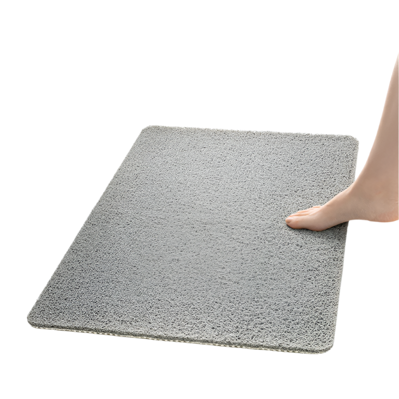 Gray Non Slip Loofah Style Bathroom Mat Quick Dry And Soft 40*80Cm Bath Mats Rugs & Toilet Covers