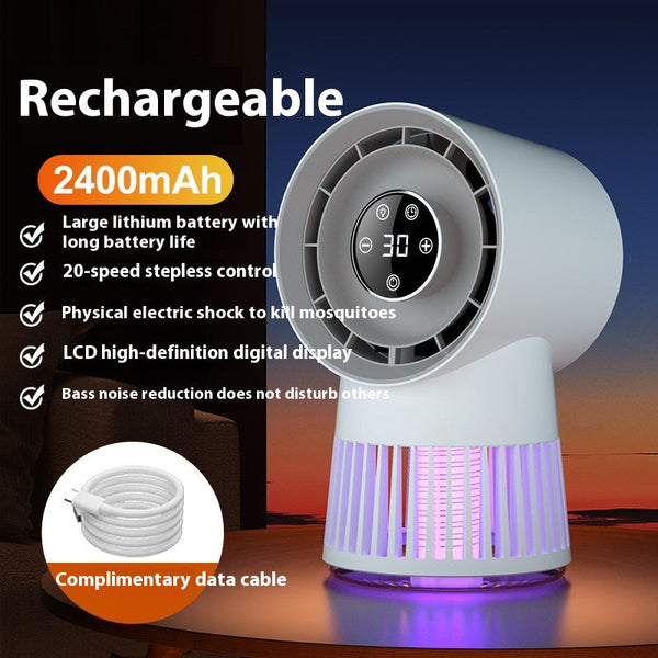Elosung Rechargeable Mosquito Killer Lamp With Fan 2400Mah Battery Portable Fans