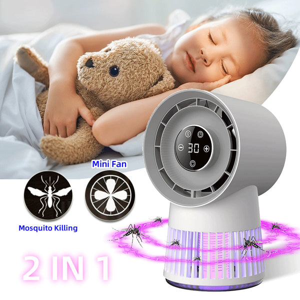 Elosung Rechargeable Mosquito Killer Lamp With Fan 2400Mah Battery Portable Fans