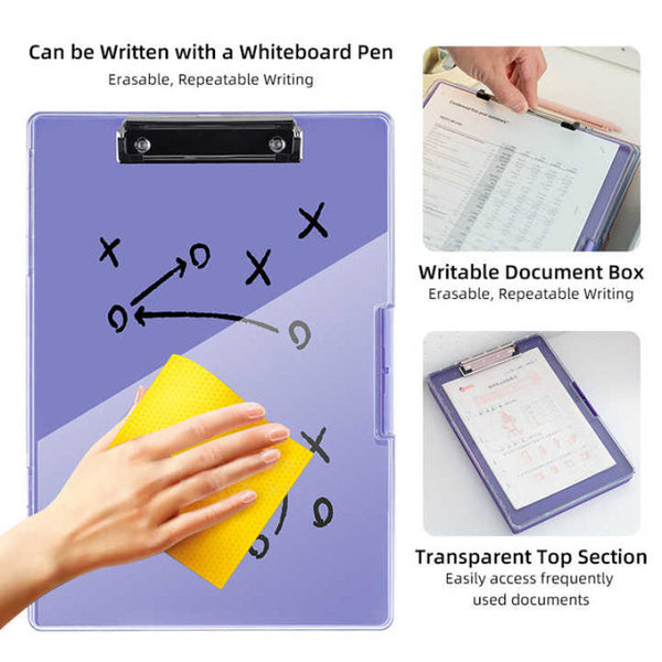 Yellow A4 Plastic Document Storage Clipboard Portable And Durable Id & Document Holders