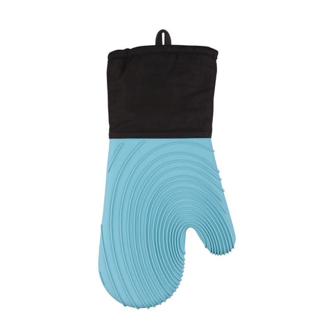 Elosung Blue Spiral Pattern Silicone Oven Mitts Heat Resistant And Non Slip Design (1 Pair/2 Pcs) Oven Mitts & Potholders