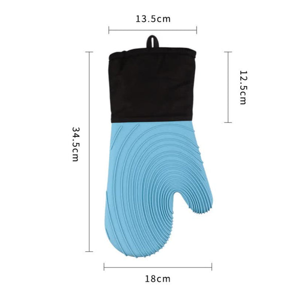 Elosung Blue Spiral Pattern Silicone Oven Mitts Heat Resistant And Non Slip Design (1 Pair/2 Pcs) Oven Mitts & Potholders